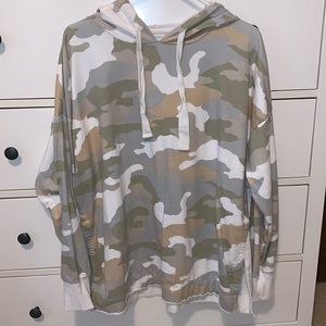 AERIE Slightly Oversized Camo Sweatshirt